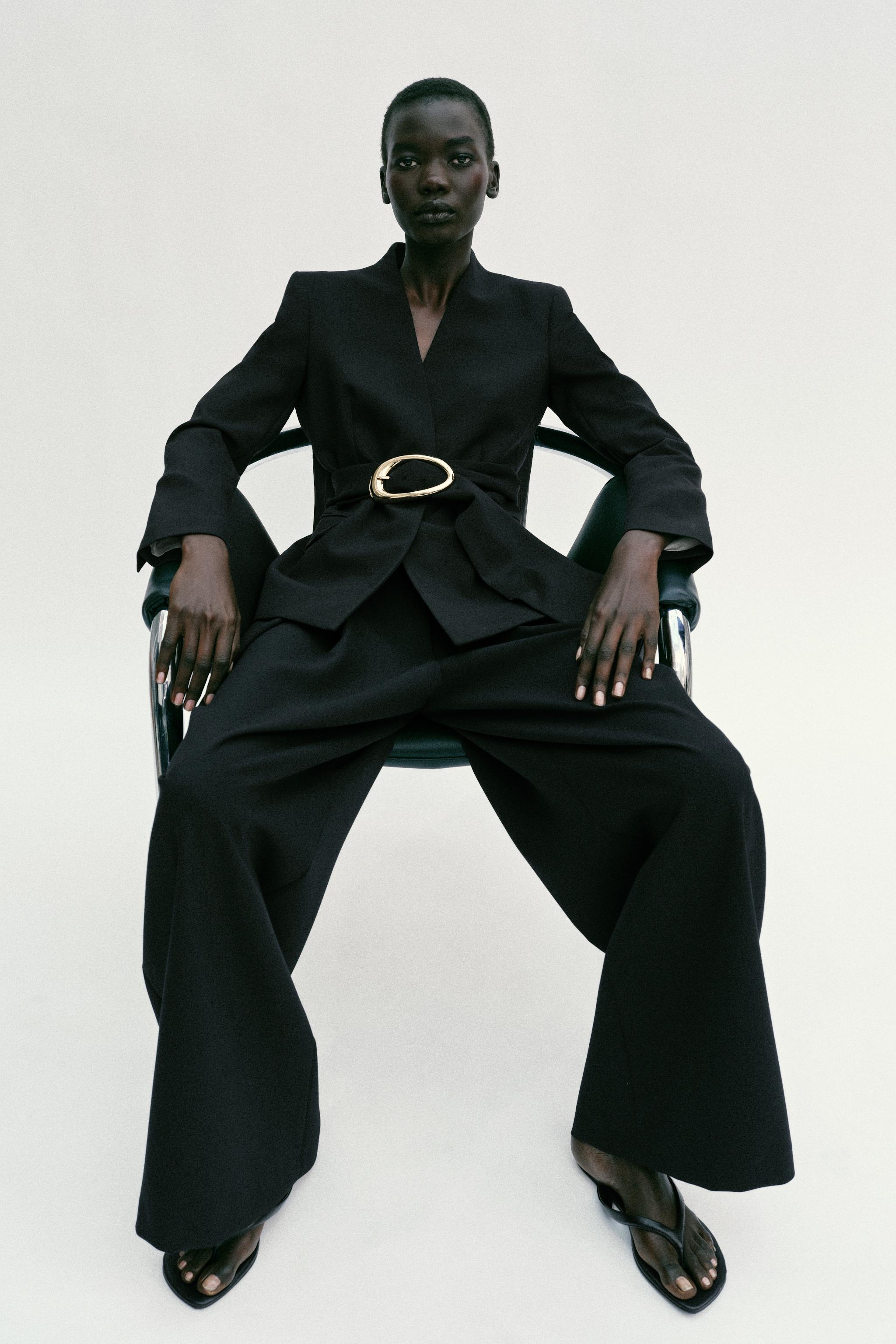PANTALON TAILLE HAUTE À PINCES